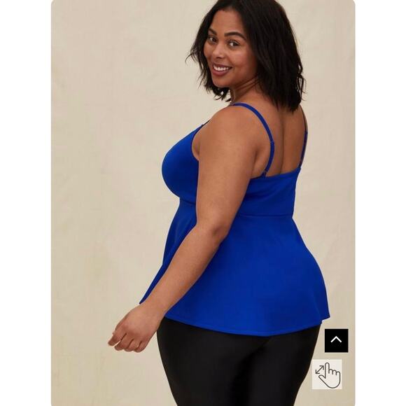 NWT Torrid Electric Blue Scuba Strappy Peplum Top 3 3X 22-24 - Picture 2 of 10